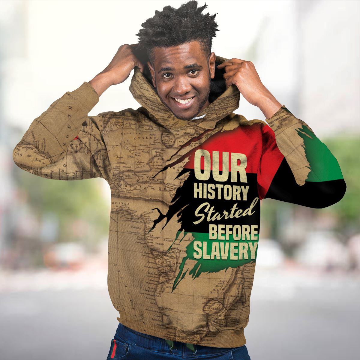 Power African Premium Hoodie Fleece Hoodie Zootop Bear 