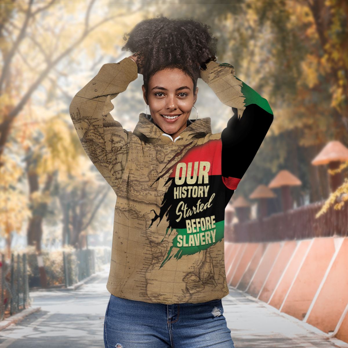 Power African Premium Hoodie Fleece Hoodie Zootop Bear 
