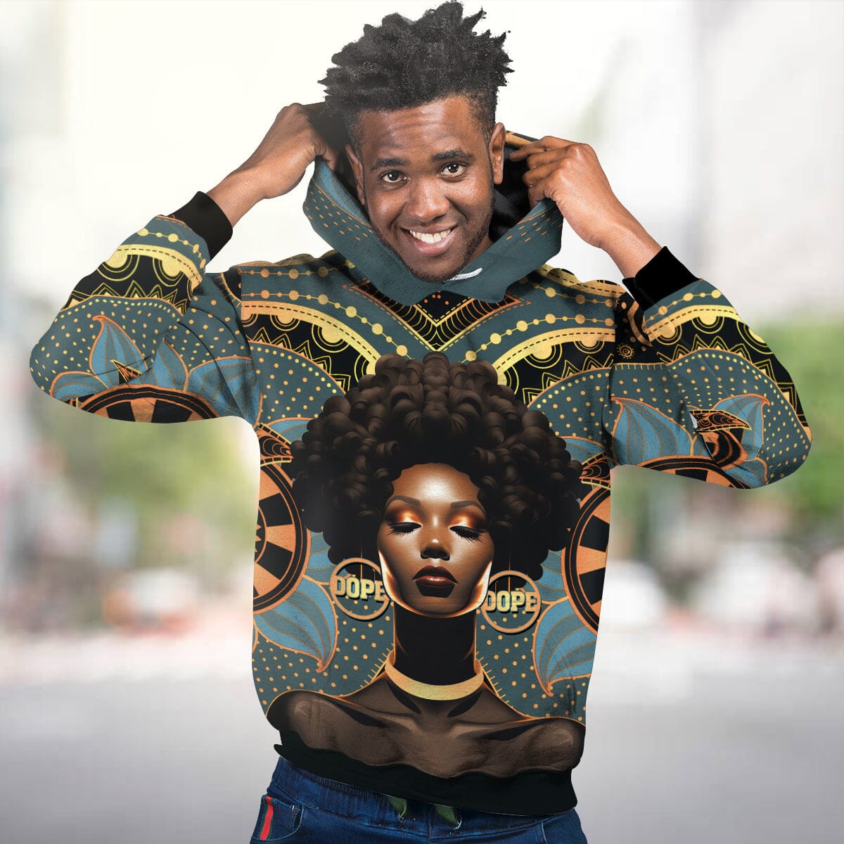Powerful Woman in Patterns Premium Hoodie Fleece Hoodie Zootop Bear 