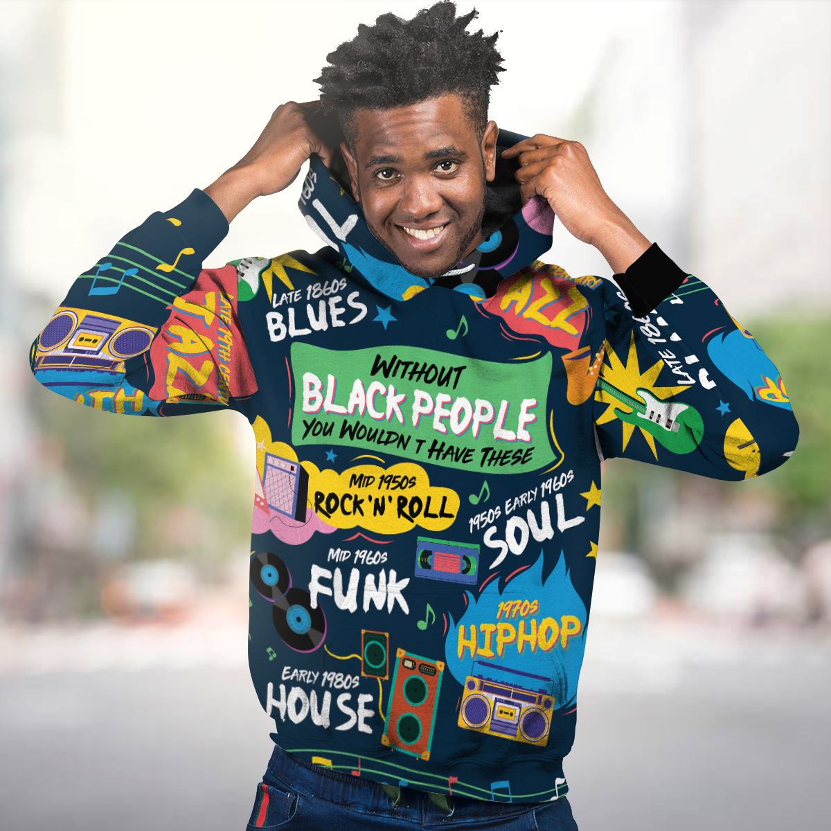 Music That Makes Us Proud Premium Hoodie Fleece Hoodie Zootop Bear 