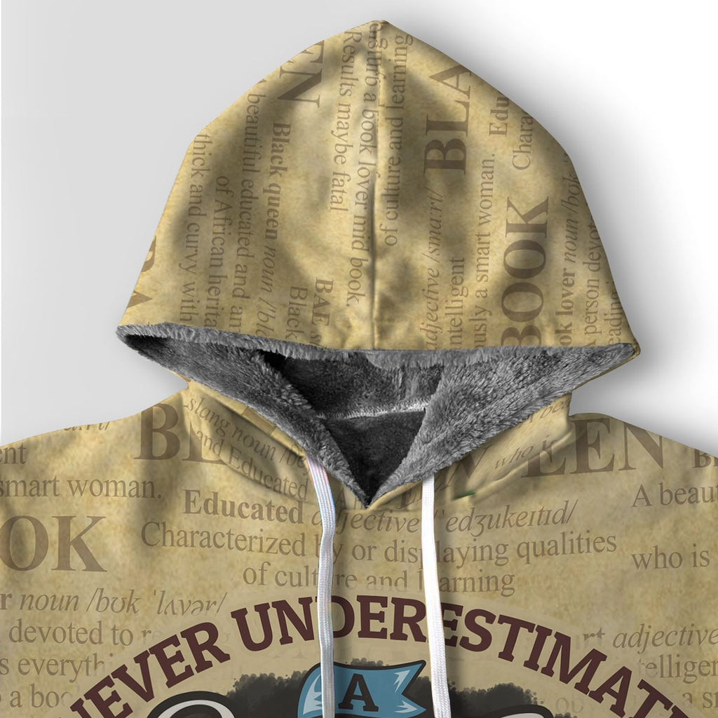 Never Underestimate A Book Lover Premium Hoodie Fleece Hoodie Zootop Bear 