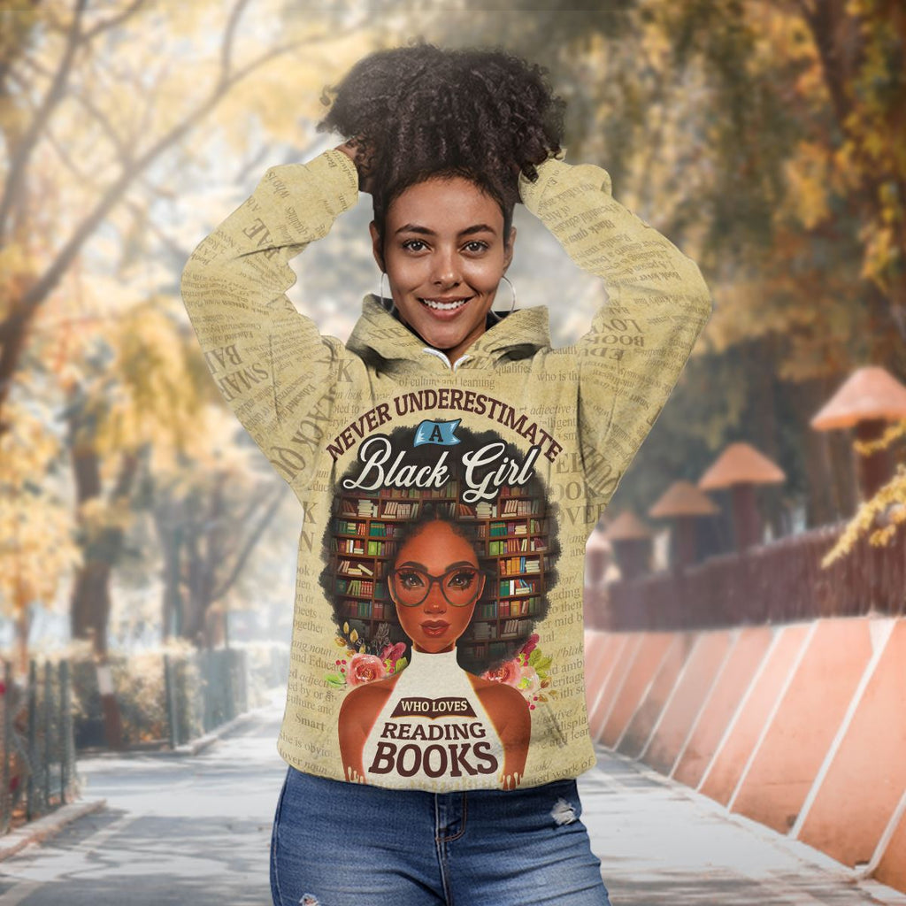 Never Underestimate A Book Lover Premium Hoodie Fleece Hoodie Zootop Bear 