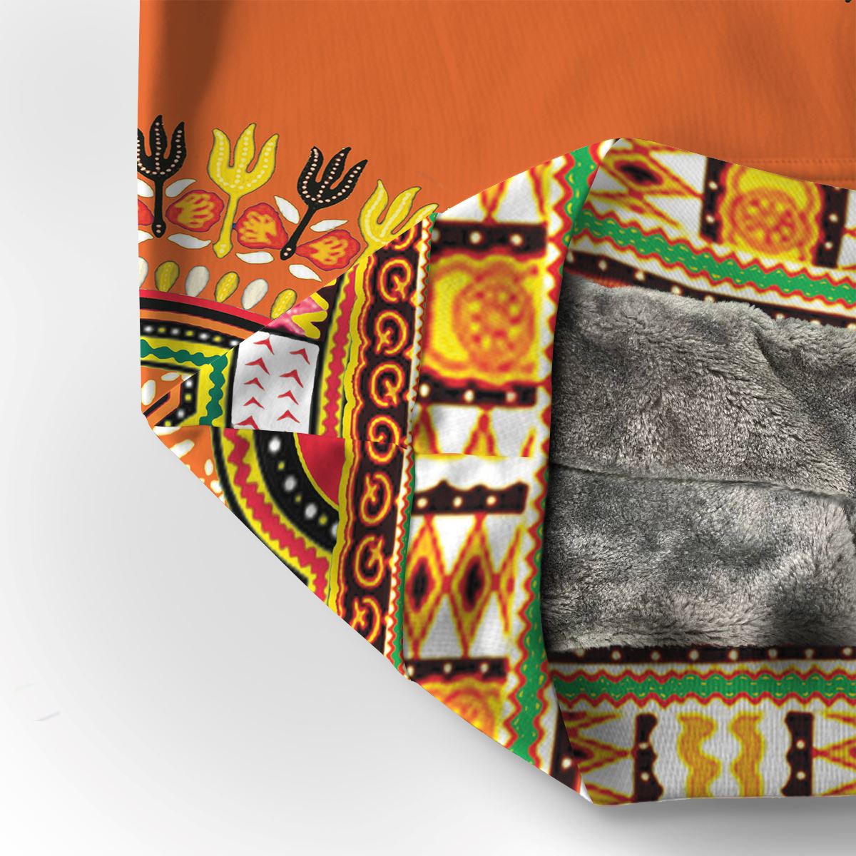 Printed Dashiki In Orange Premium Hoodie Fleece Hoodie Zootop Bear 