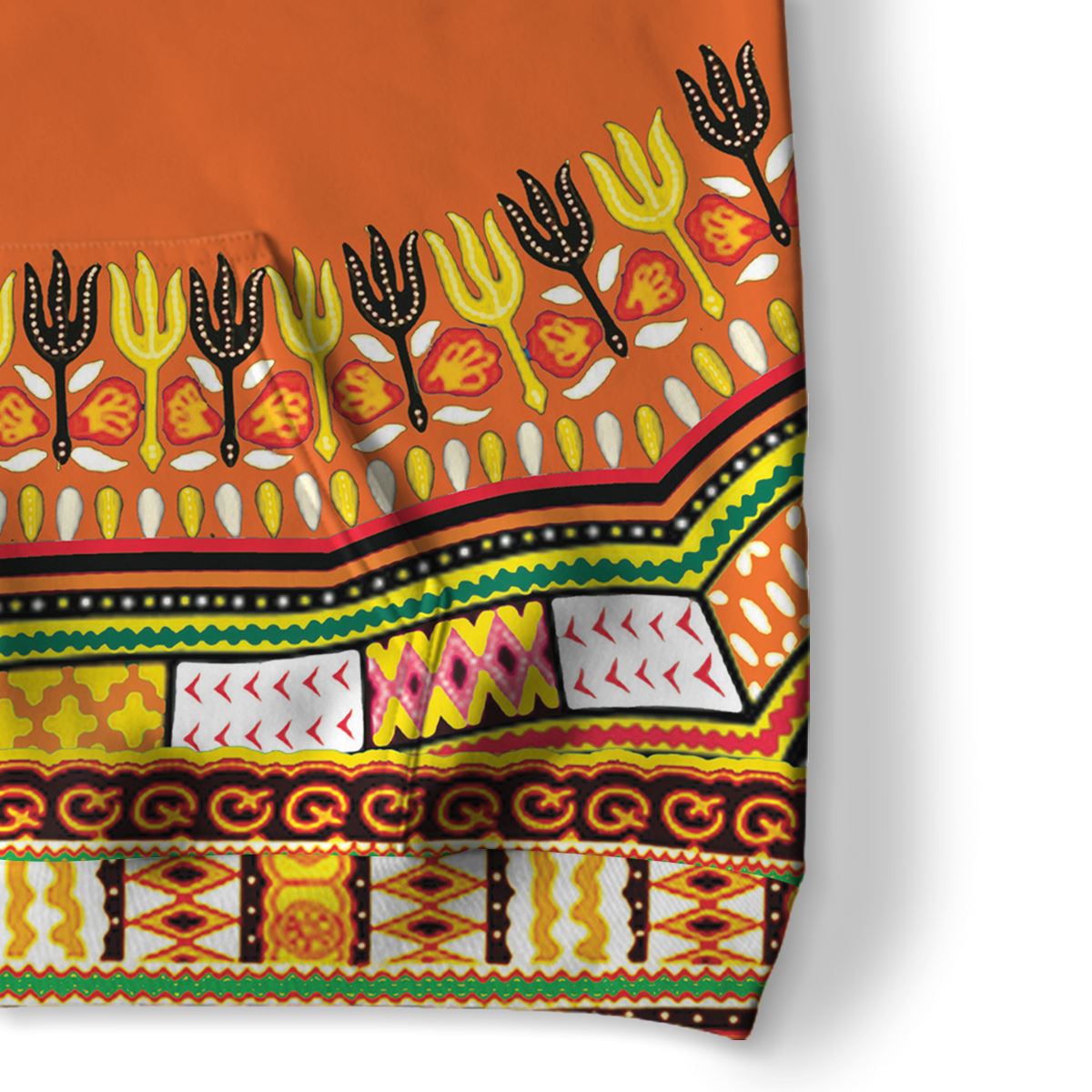 Printed Dashiki In Orange Premium Hoodie Fleece Hoodie Zootop Bear 