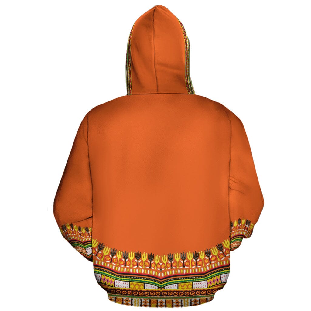 Printed Dashiki In Orange Premium Hoodie Fleece Hoodie Zootop Bear 