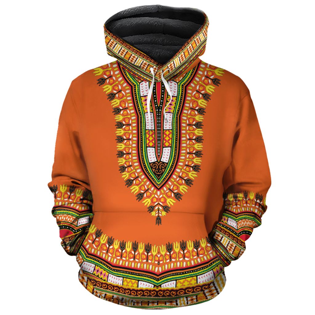 Printed Dashiki In Orange Premium Hoodie Fleece Hoodie Zootop Bear Pullover S 