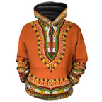 Printed Dashiki In Orange Premium Hoodie Fleece Hoodie Zootop Bear Pullover S 
