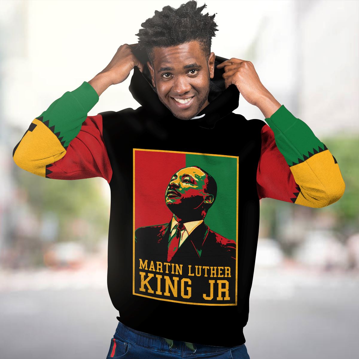 Martin Luther King Jr Retro Premium Hoodie Fleece Hoodie Zootop Bear 