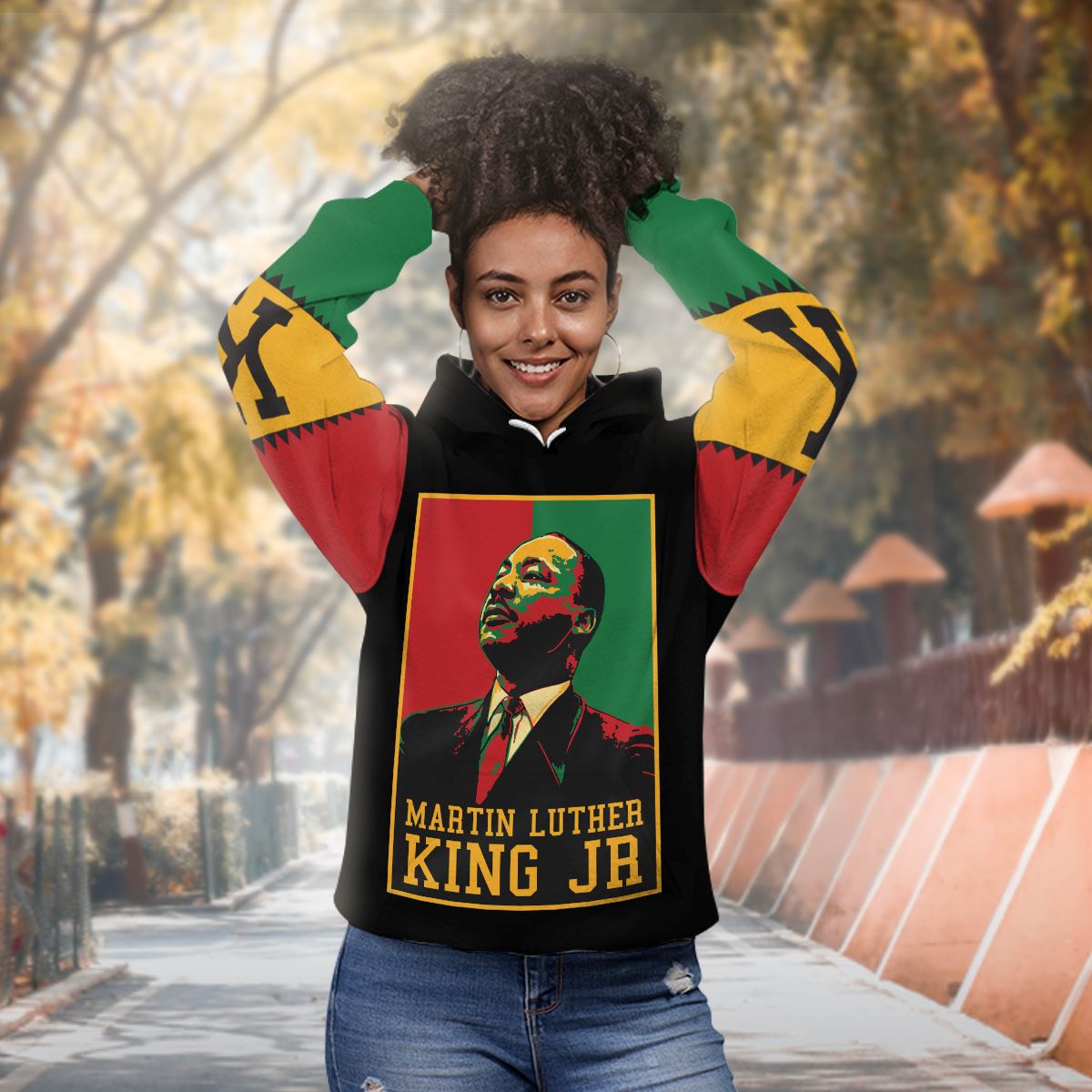 Martin Luther King Jr Retro Premium Hoodie Fleece Hoodie Zootop Bear 
