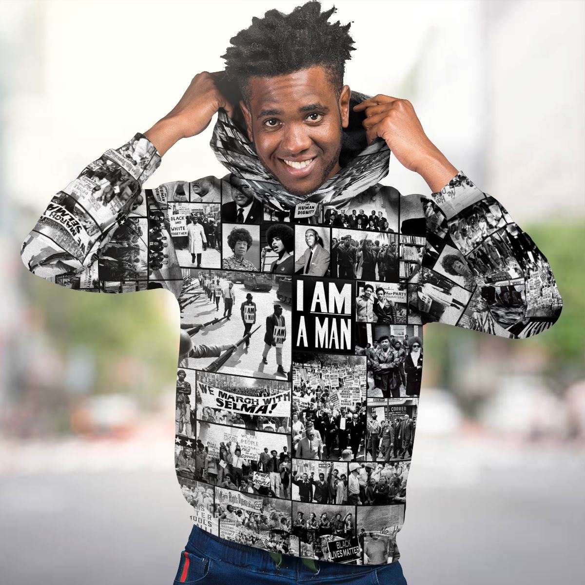 Black Power Images 2 Premium Hoodie Fleece Hoodie Zootop Bear 