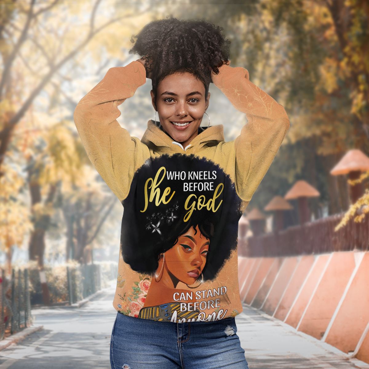 She Who Kneels Before God Premium Hoodie Fleece Hoodie Zootop Bear 