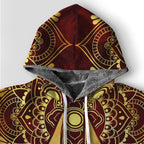 Anubis Pattern In Red Premium Hoodie Fleece Hoodie Zootop Bear 