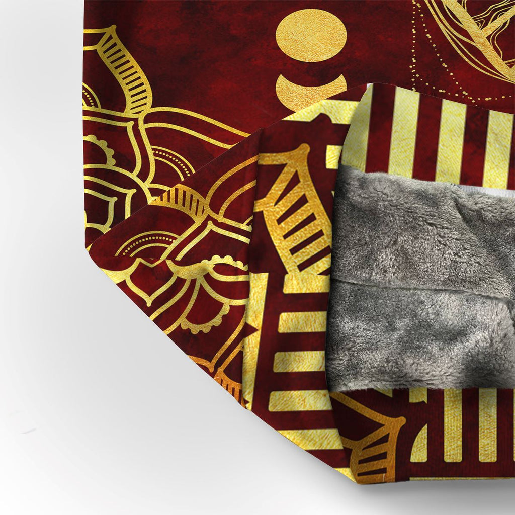 Anubis Pattern In Red Premium Hoodie Fleece Hoodie Zootop Bear 