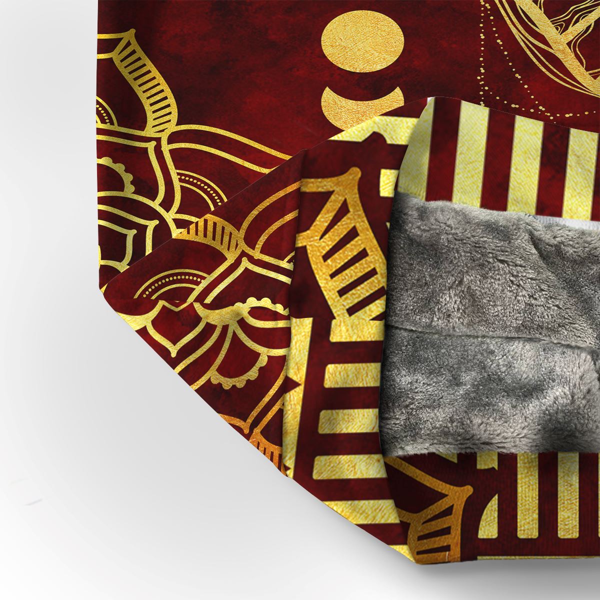 Anubis Pattern In Red Premium Hoodie Fleece Hoodie Zootop Bear 