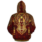 Anubis Pattern In Red Premium Hoodie Fleece Hoodie Zootop Bear 