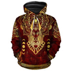 Anubis Pattern In Red Premium Hoodie Fleece Hoodie Zootop Bear Pullover S 