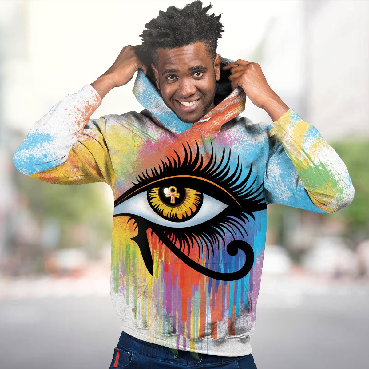 Egyptian Eye Of Ra Premium Hoodie Fleece Hoodie Zootop Bear 