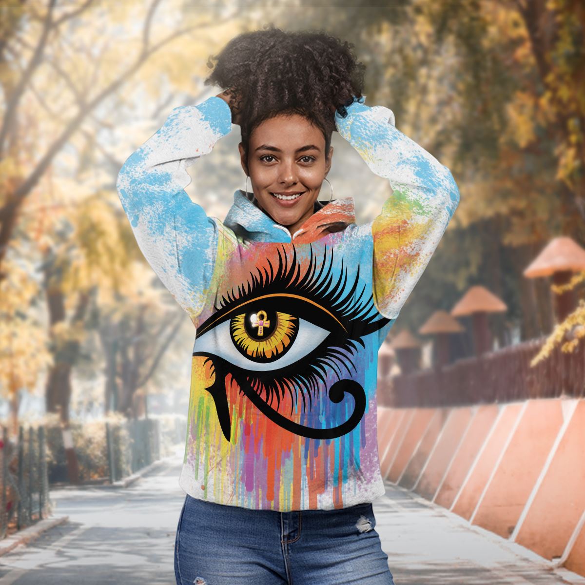 Egyptian Eye Of Ra Premium Hoodie Fleece Hoodie Zootop Bear 