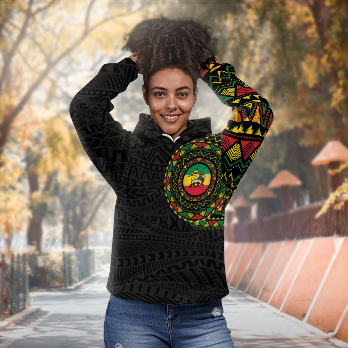 Ethiopia Flag Premium Hoodie Fleece Hoodie Zootop Bear 