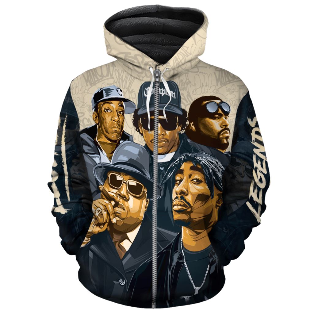 Hip Hop Legends 2 Premium Hoodie Fleece Hoodie Zootop Bear Zip S 