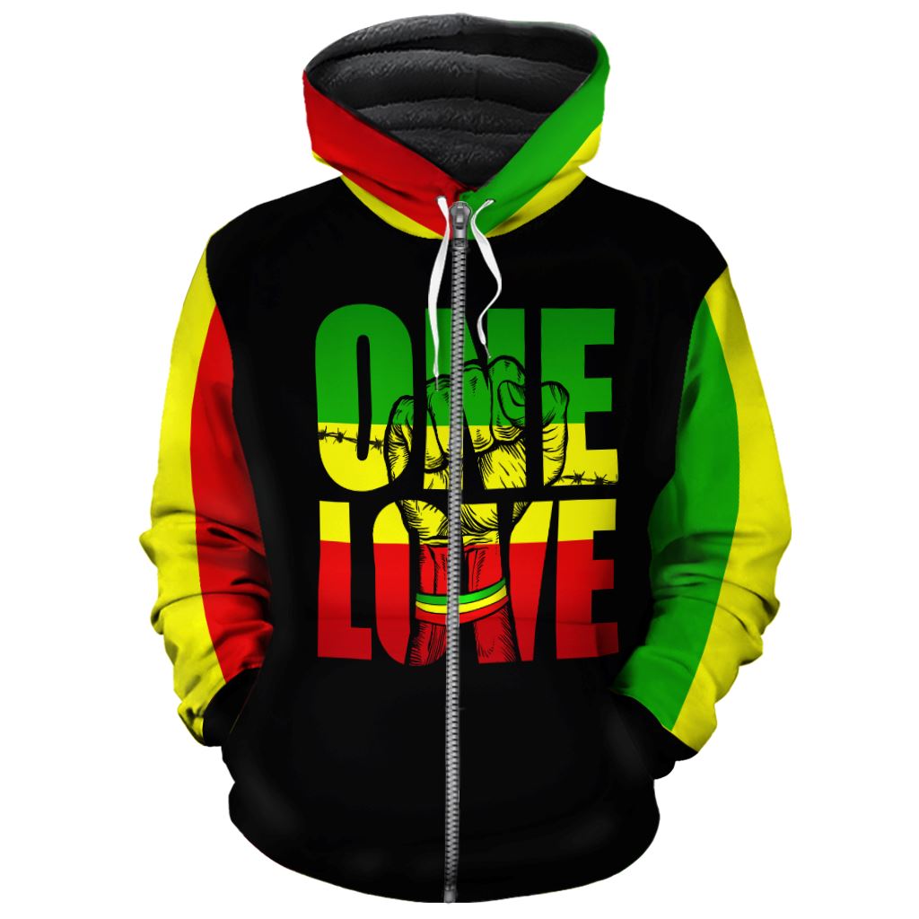 Reggae One Love Premium Hoodie Fleece Hoodie Zootop Bear Zip S 
