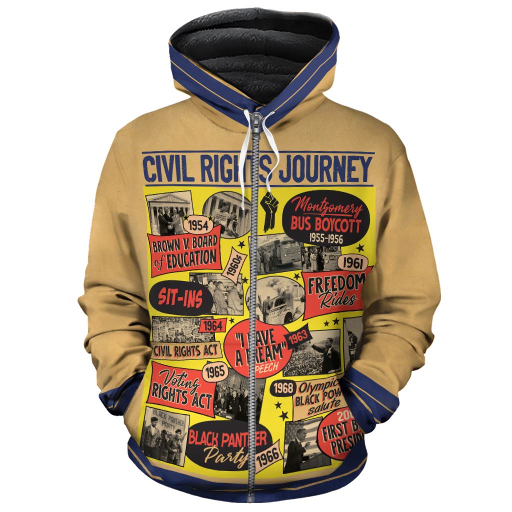 Civil Rights Events in 50s Style Premium Hoodie Fleece Hoodie Zootop Bear 