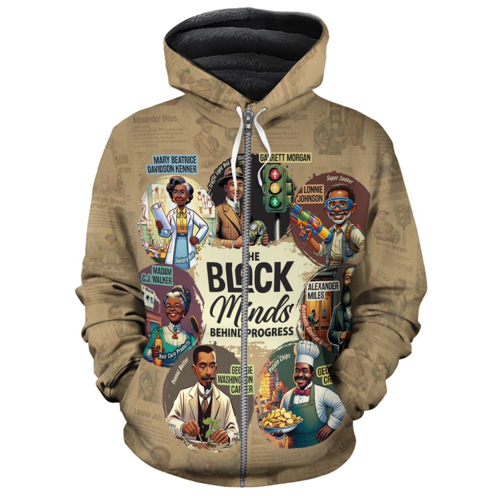 The Black Minds Behind Progress Premium Hoodie Fleece Hoodie Zootop Bear 