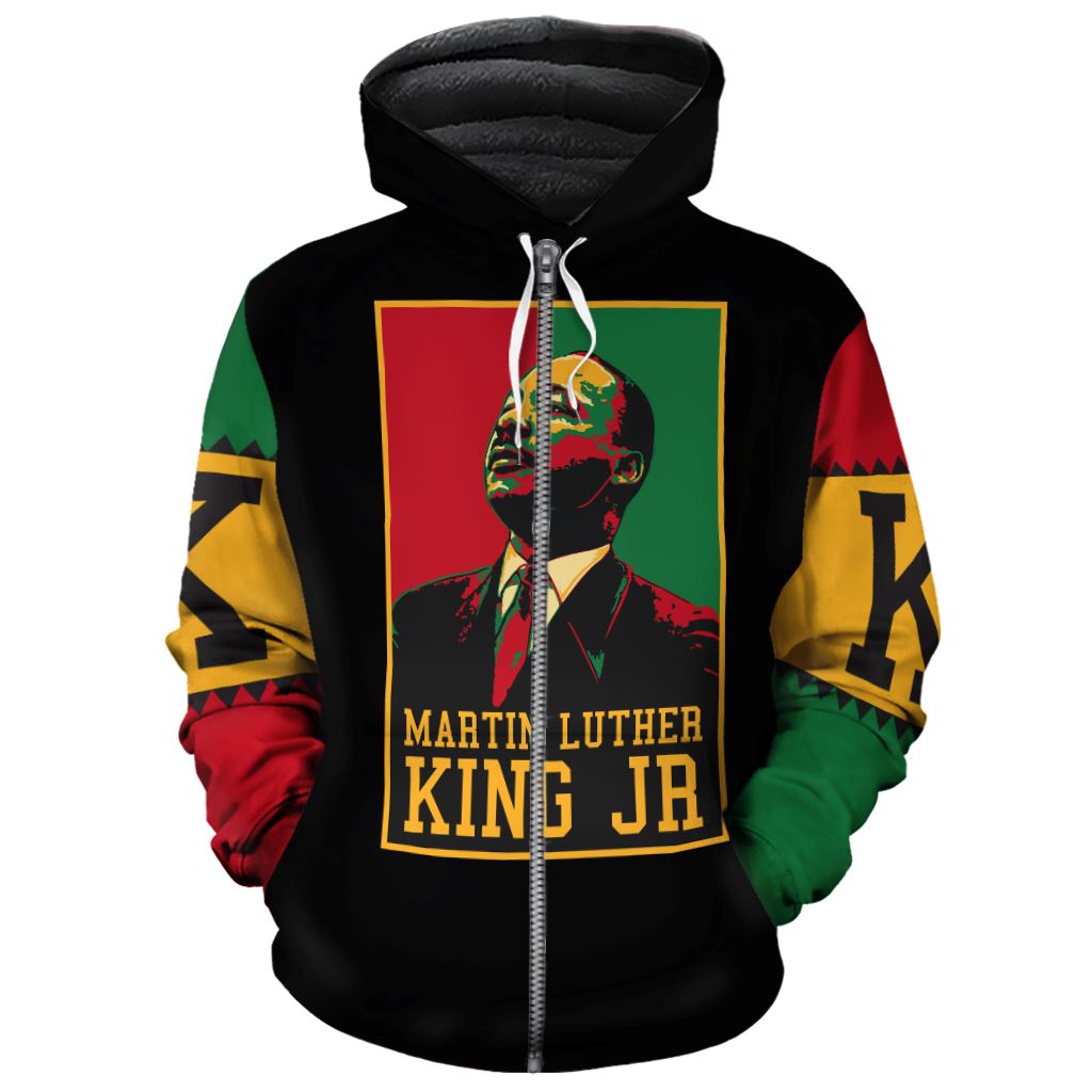 Martin Luther King Jr Retro Premium Hoodie Fleece Hoodie Zootop Bear Zip S 