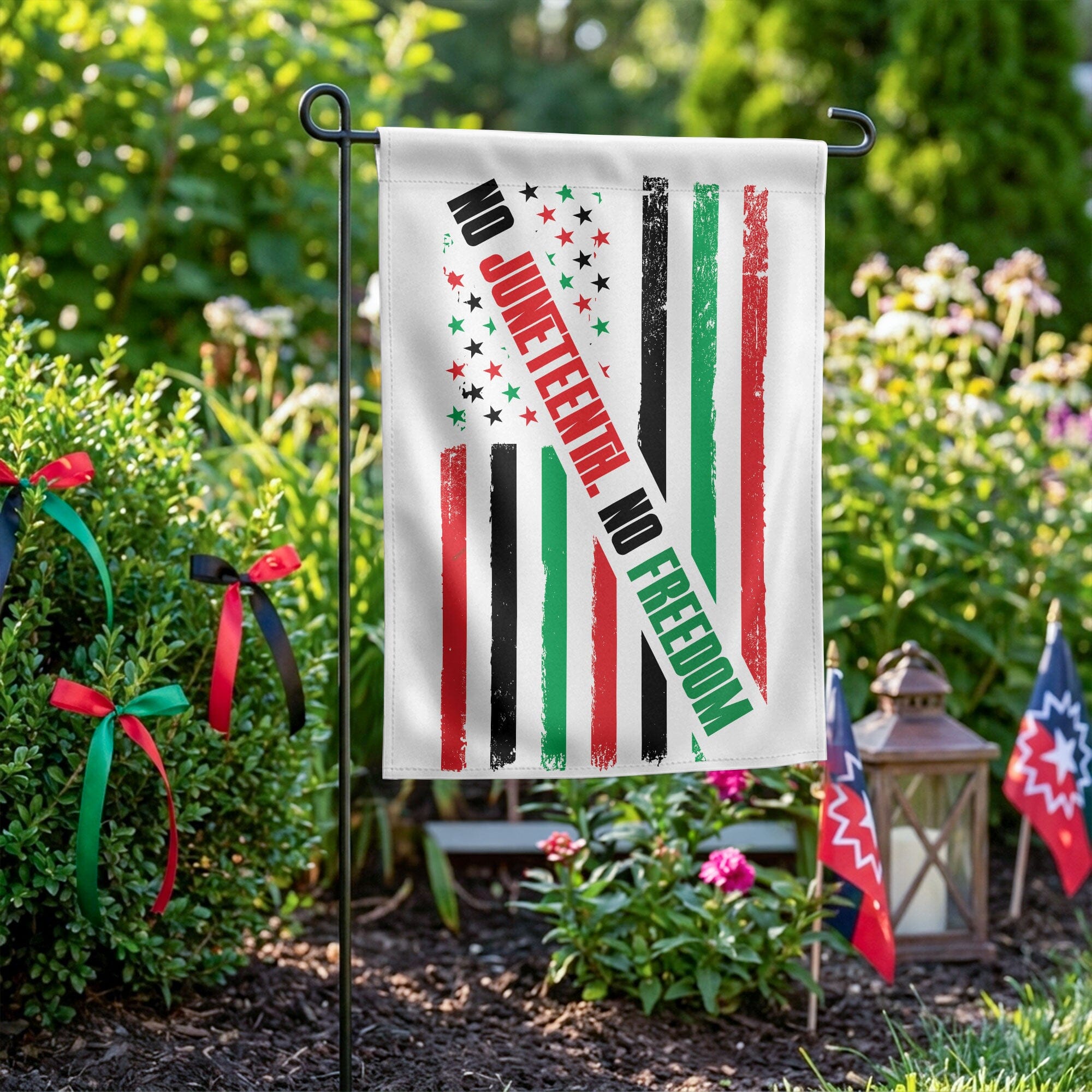 No Juneteenth No Freedom Garden Flag Garden Flag Tianci 