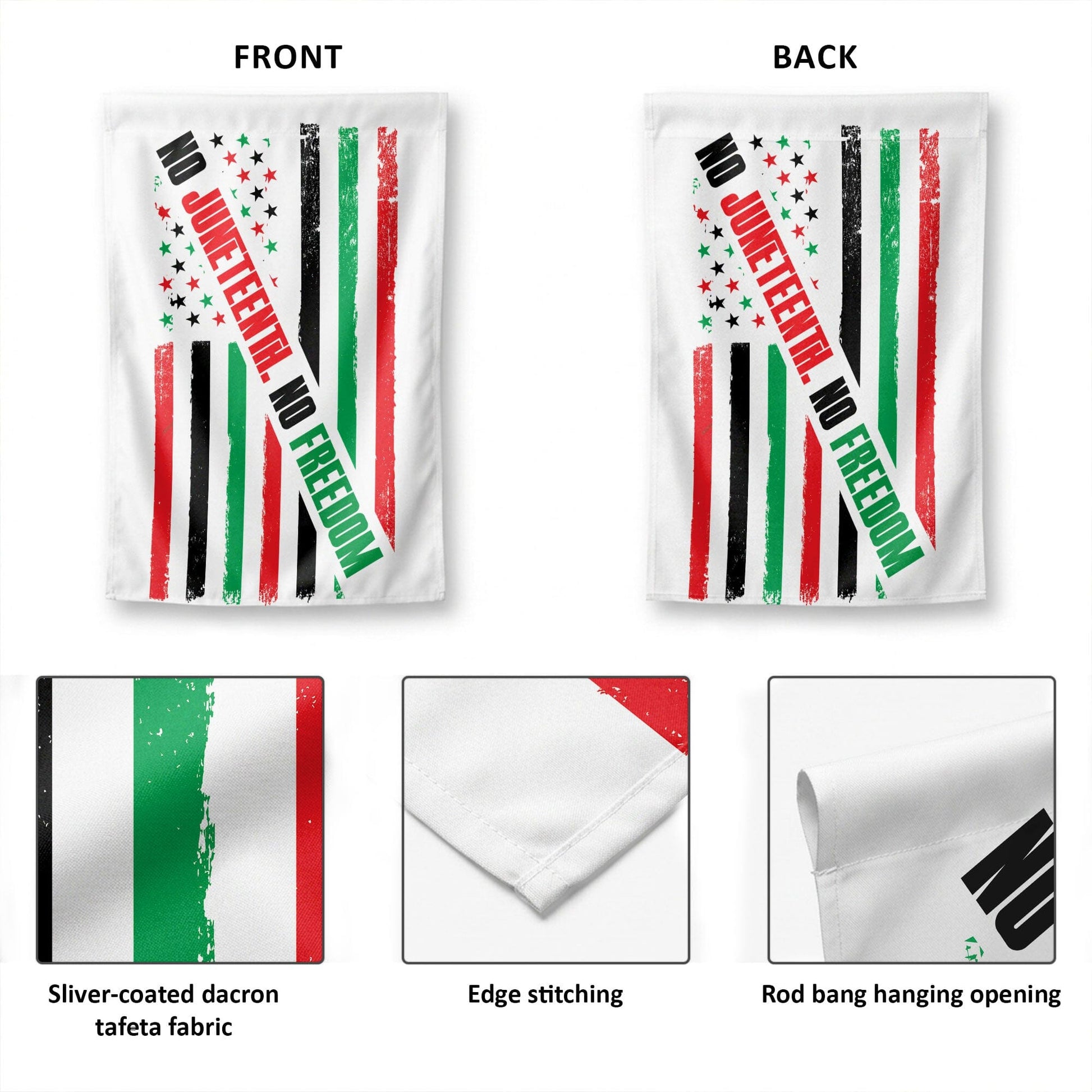 No Juneteenth No Freedom Garden Flag Garden Flag Tianci 