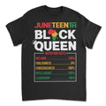 Juneteenth Black Queen Nutrition Facts T-shirt Apparel Gearment Budget-friendly - Sturdy & Reliable Black S