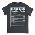 Black King Nutrition Facts T-shirt Apparel Gearment 