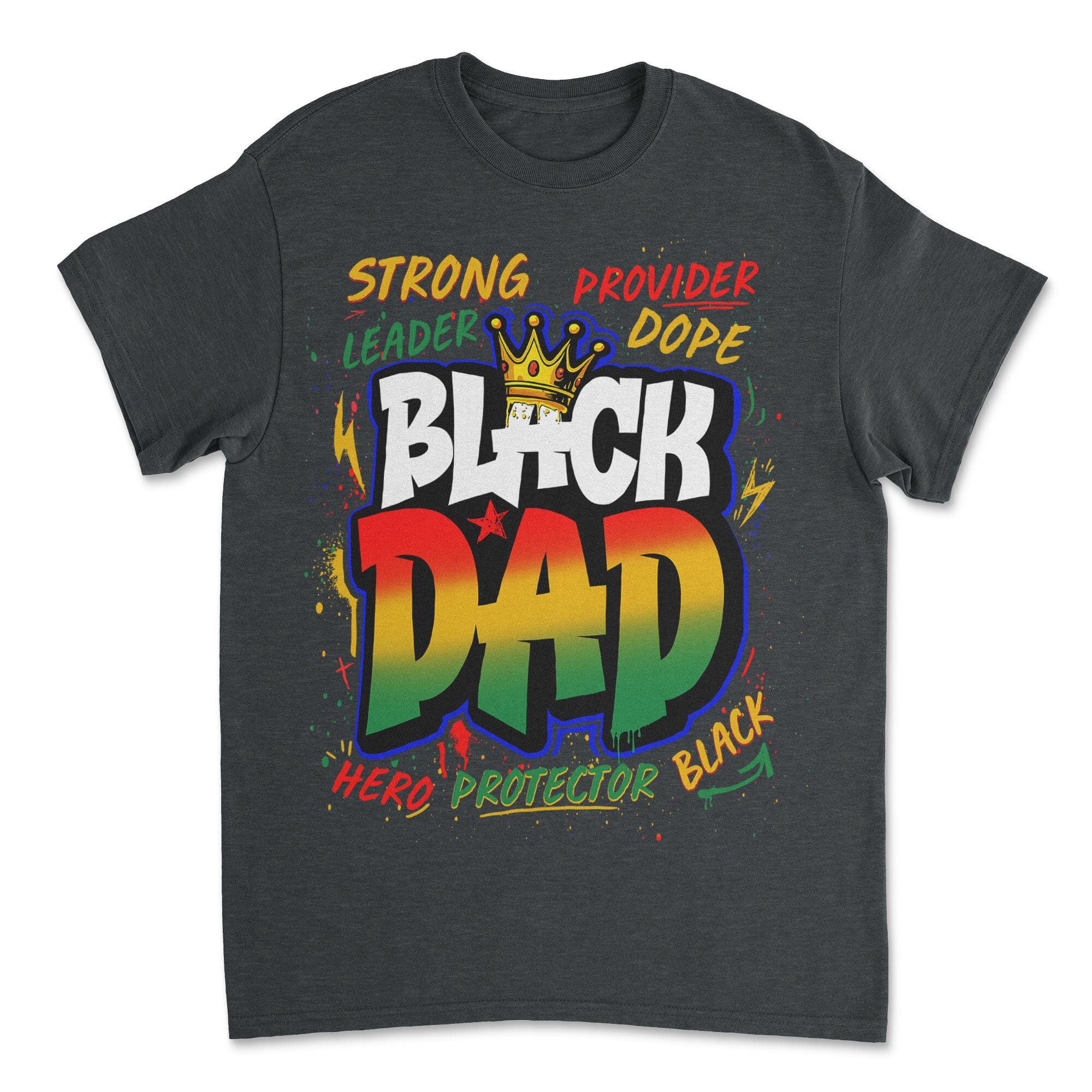 Black Dad Graffiti T-shirt Apparel Gearment Budget-friendly - Sturdy & Reliable Dark Heather S