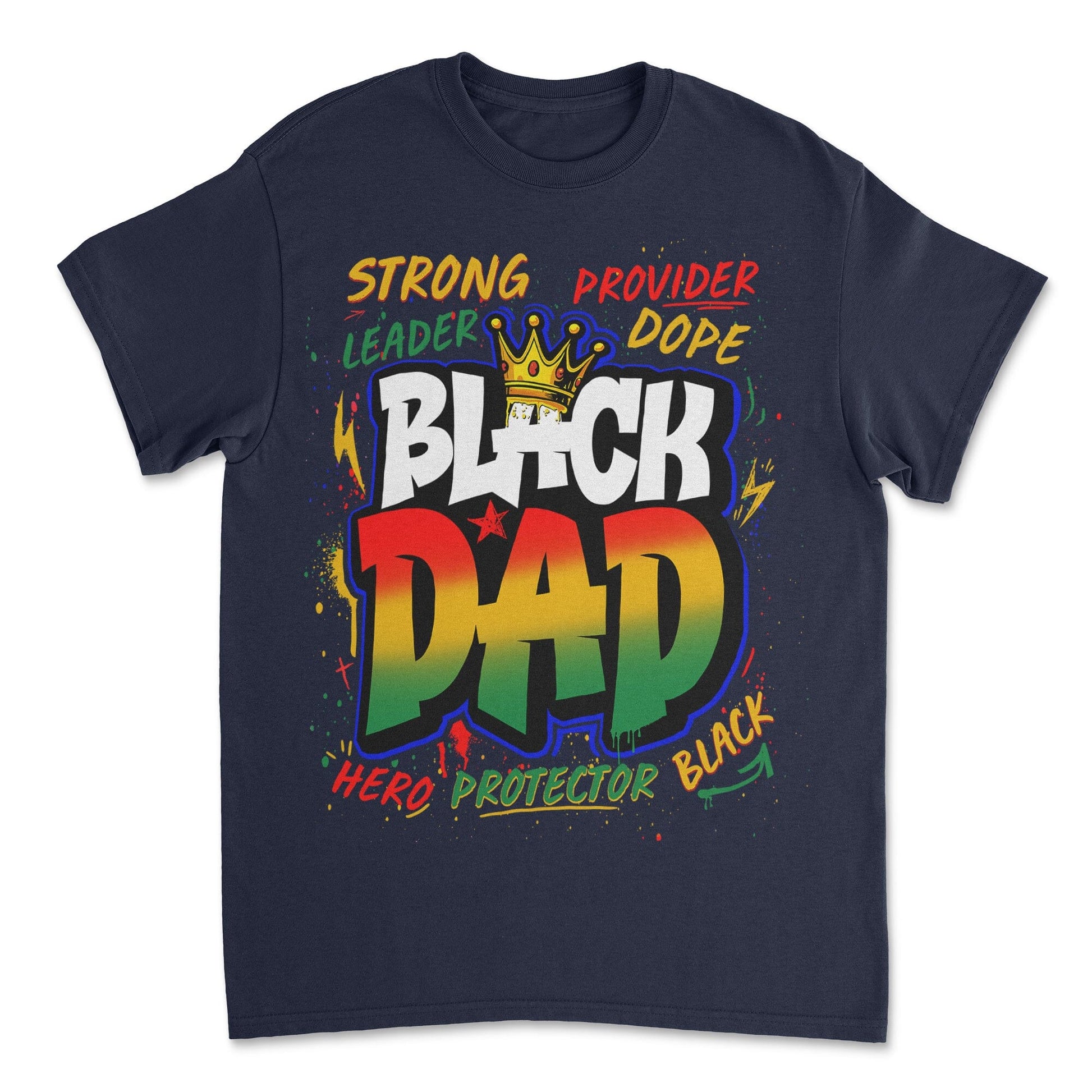 Black Dad Graffiti T-shirt Apparel Gearment Budget-friendly - Sturdy & Reliable Navy S