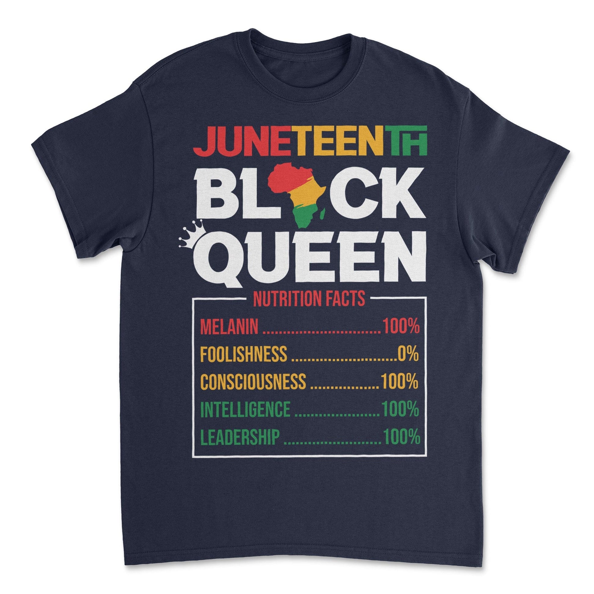 Juneteenth Black Queen Nutrition Facts T-shirt Apparel Gearment Budget-friendly - Sturdy & Reliable Navy S