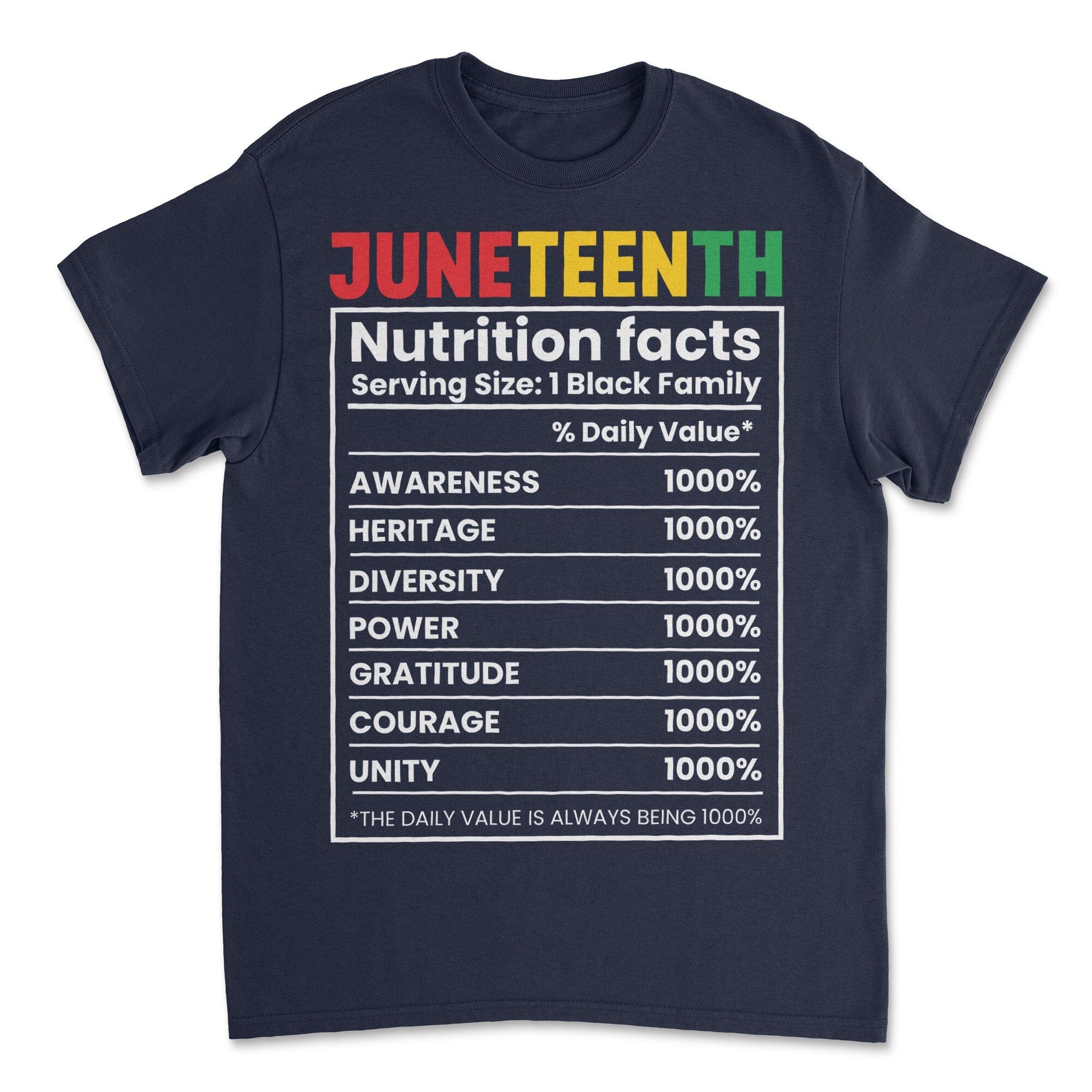Juneteenth Nutrition Facts T-shirt Apparel Gearment Budget-friendly - Sturdy & Reliable Navy S