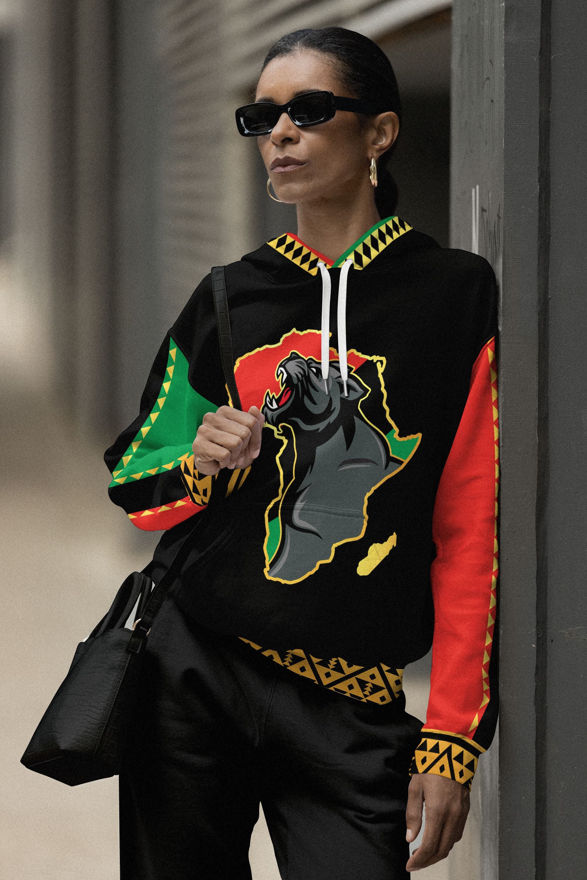 Panther Africa All-over Hoodie | African American Clothing