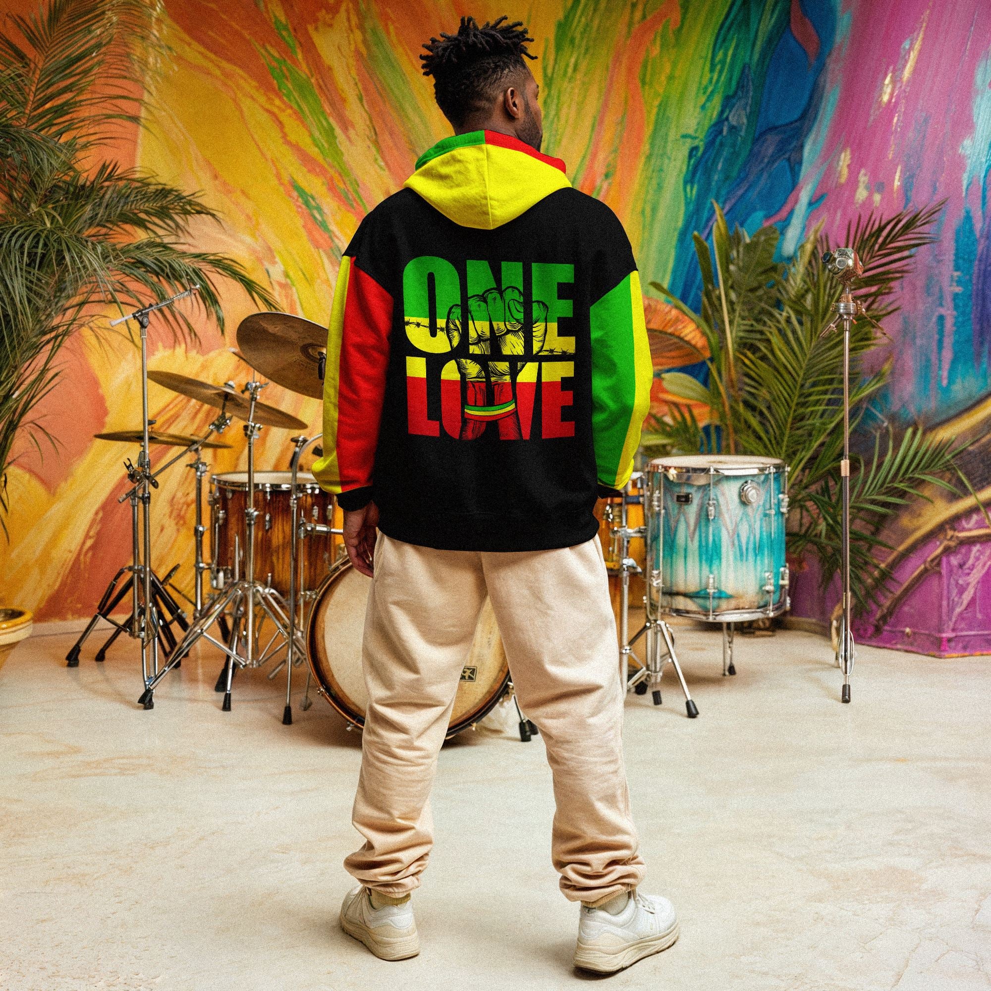 Reggae One Love All-over Hoodie Hoodie Tianci 