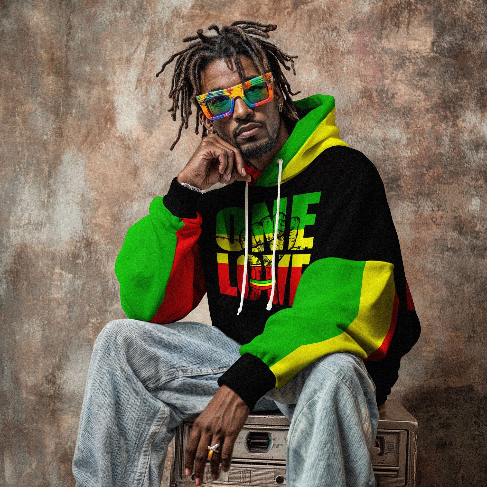 Reggae One Love All-over Hoodie | African American Clothing