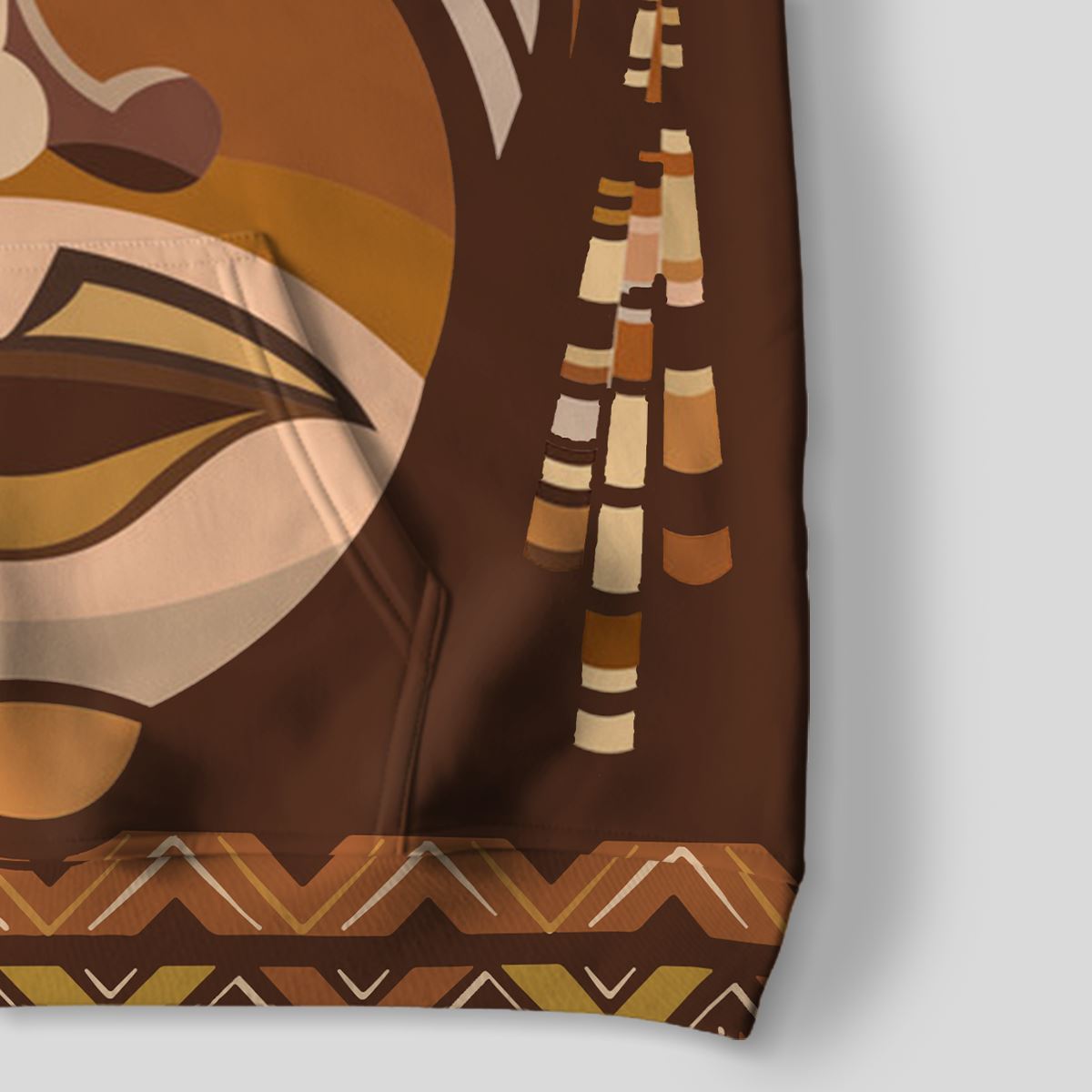 African Mask Printed Mudcloth All-over Hoodie Hoodie Tianci 