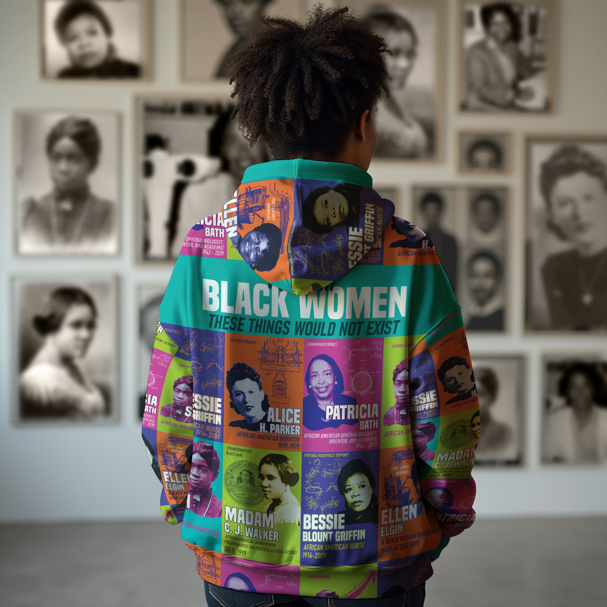 African Women Inventors All-over Hoodie – Melaninful