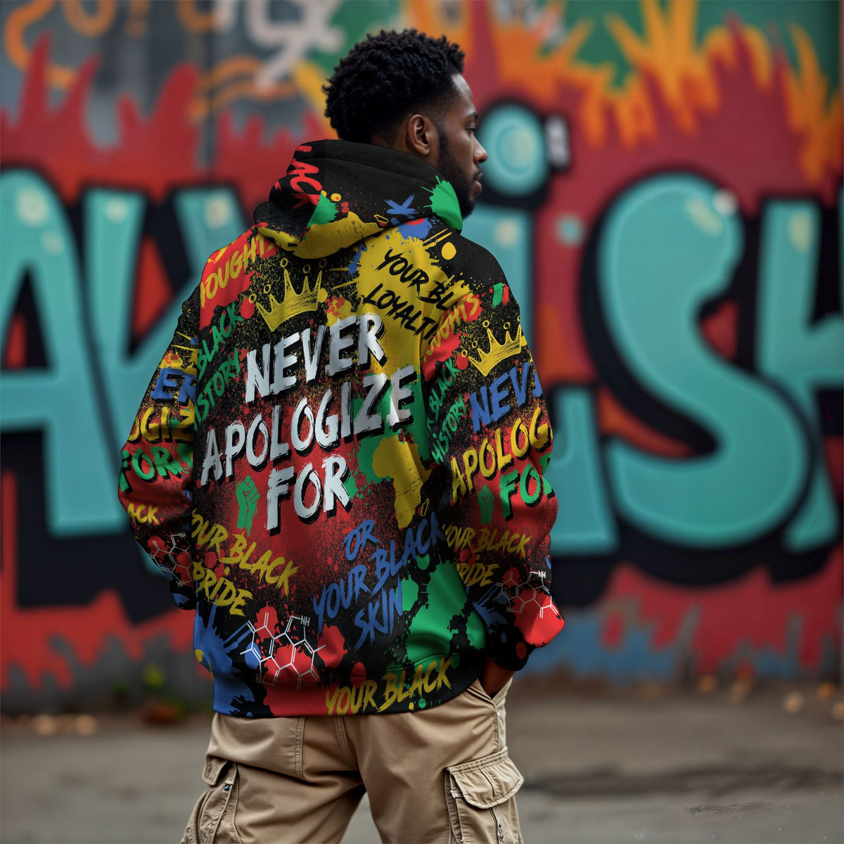 Never Apologize For Being Black All-over Hoodie Hoodie Tianci 