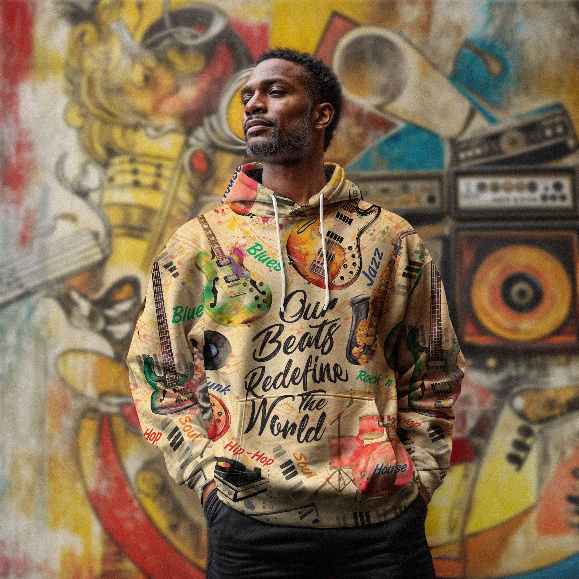 Our Beats Redefine The World All-over Hoodie Hoodie Tianci 