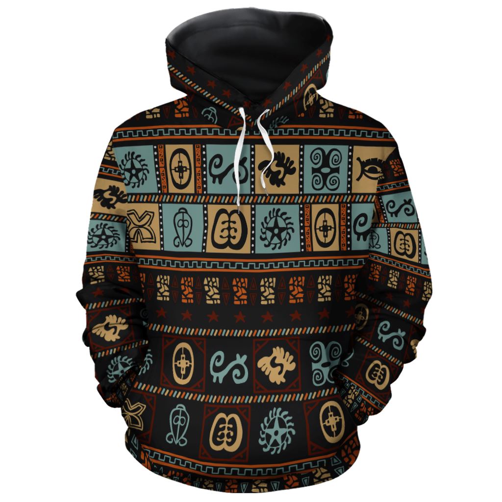 Vintage Adinkra Symbols All-over Hoodie Hoodie Tianci Pullover S 