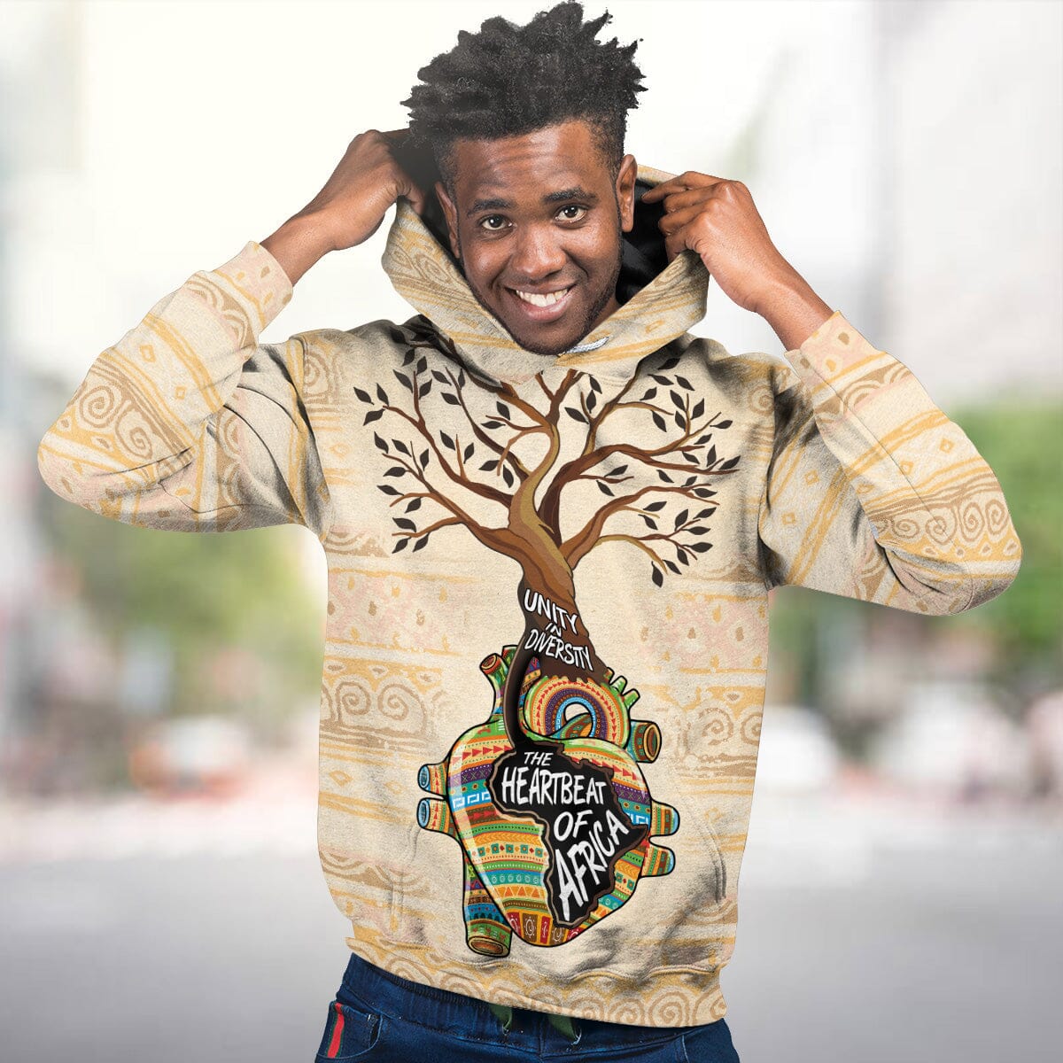 Unity In Diversity The Heartbeat Of Africa All-over Hoodie Hoodie Tianci 