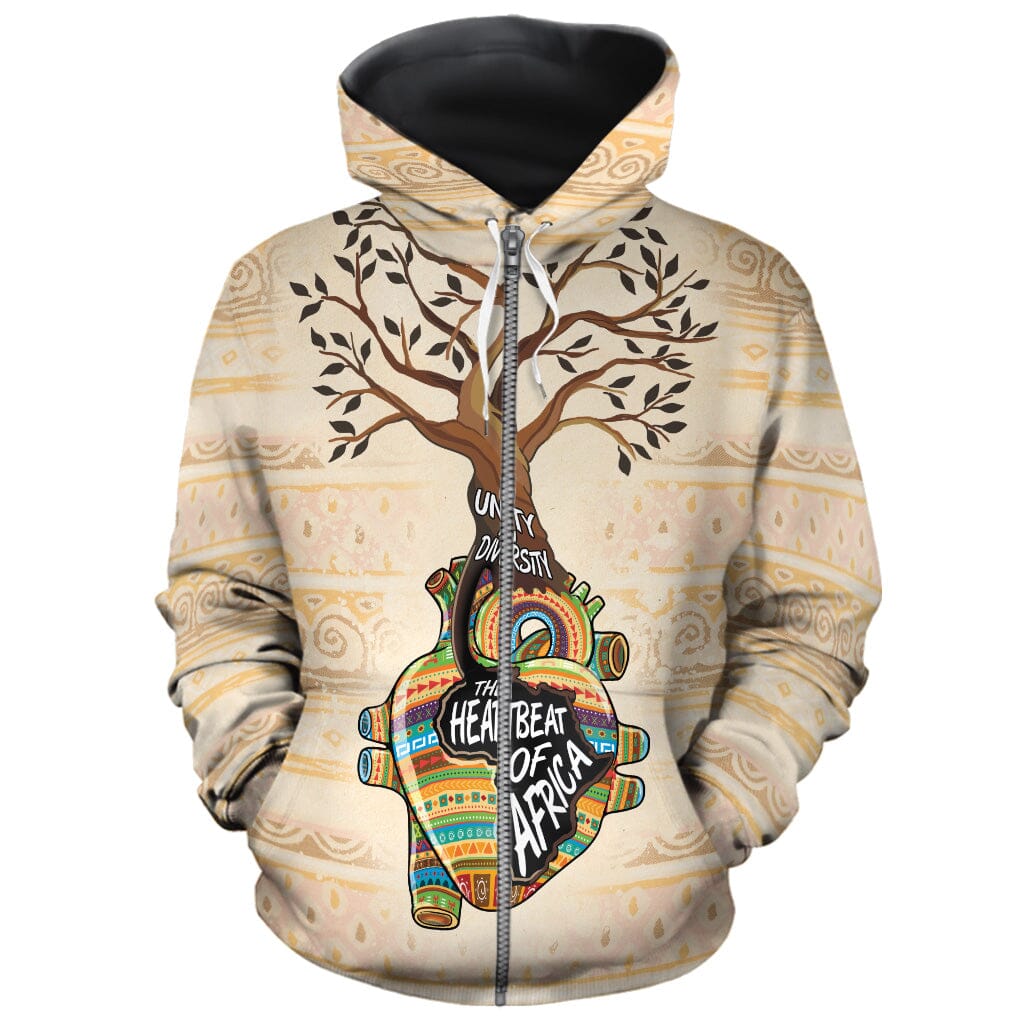 Unity In Diversity The Heartbeat Of Africa All-over Hoodie Hoodie Tianci Zip S 