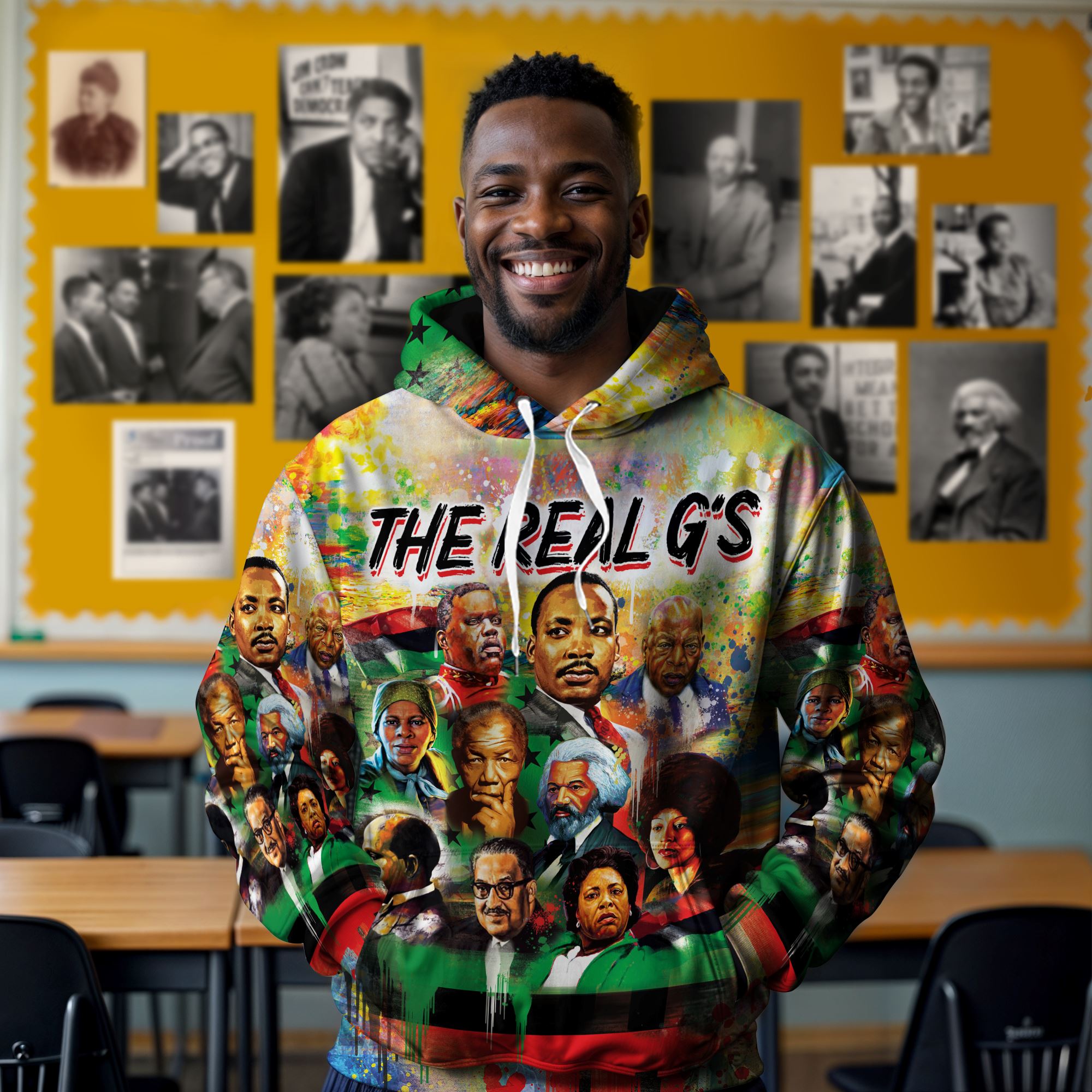 The Real G's All-over Hoodie – Melaninful