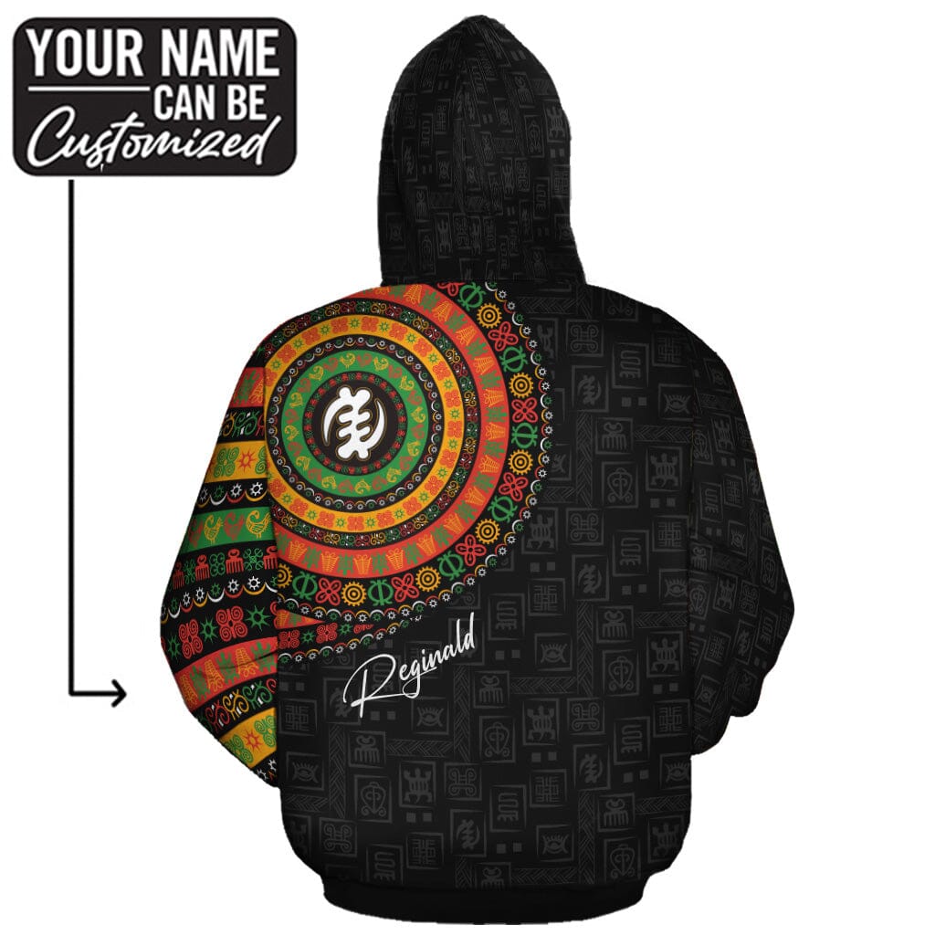 Adinkra Symbols Print Sleeve All-over Hoodie Hoodie Tianci 