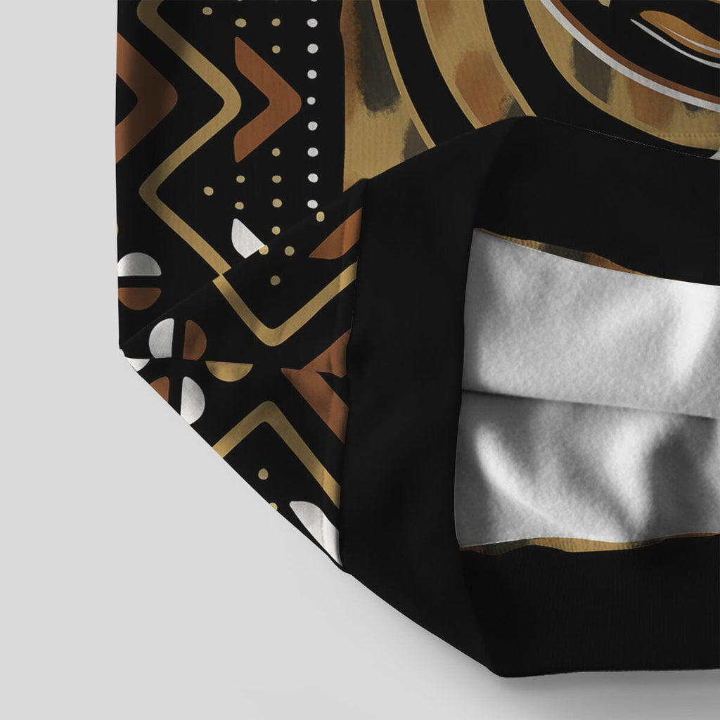 Printed Mud Cloth and Adinkra Symbol All-over Hoodie Hoodie Tianci 
