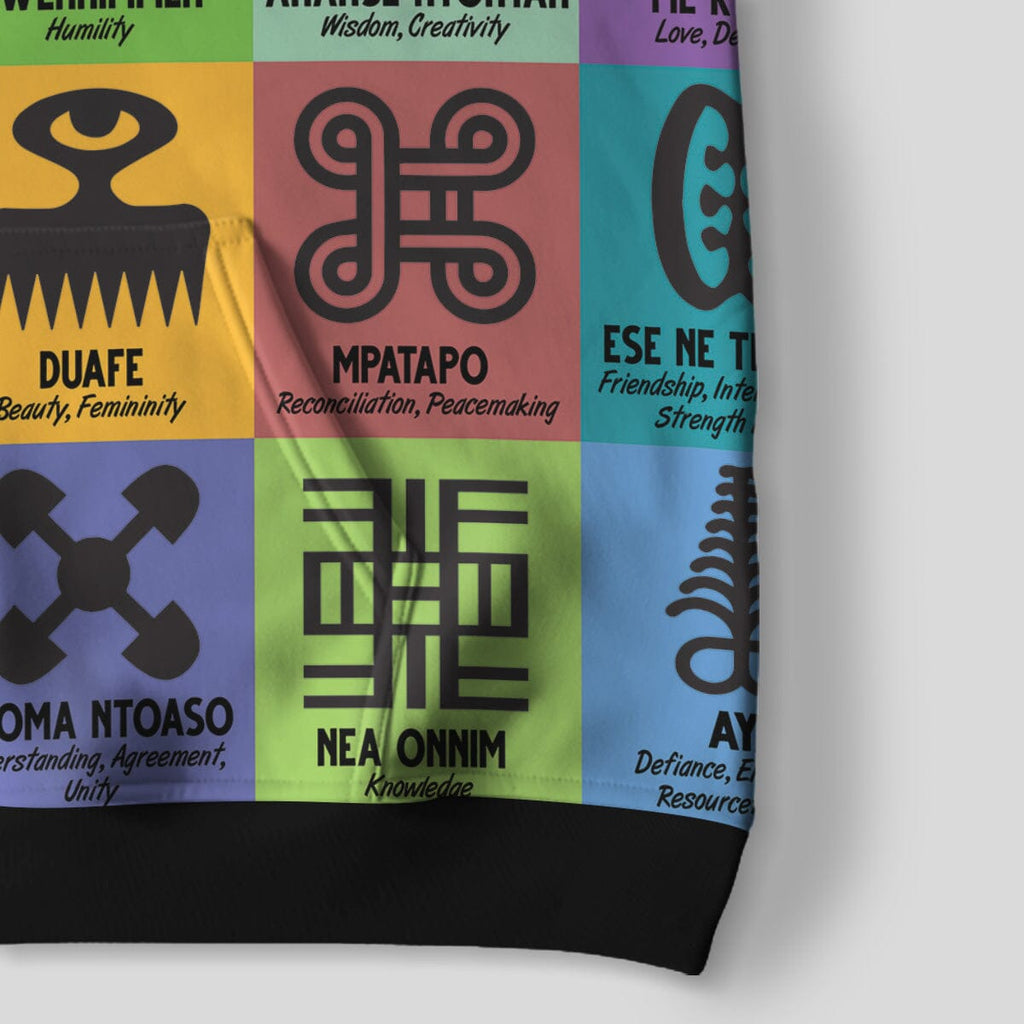 Multi Color Adinkra Symbols All-over Hoodie Hoodie Tianci 